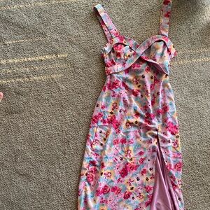 Showpo floral pink dress